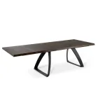 Mesa Extensible hasta 300 cm en Chapa de Roble y Base de Aluminio - Travis Viadurini
