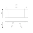 Mesa Extensible hasta 300 cm en Chapa de Roble y Base de Aluminio - Travis Viadurini