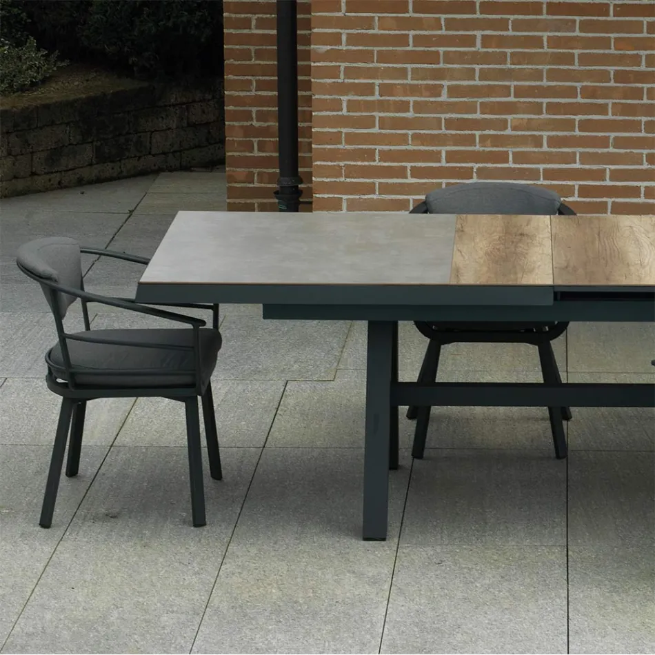 Mesa Extensible 303 cm en Aluminio con Tablero HPL - Righello Viadurini