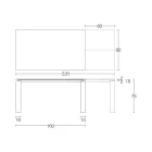 Mesa extensible de 310 cm con tablero laminado y base de metal - Spilla Viadurini