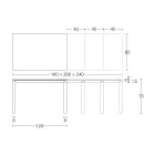 Mesa extensible de 310 cm con tablero laminado y base de metal - Spilla Viadurini