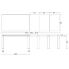 Mesa extensible de 310 cm con tablero laminado y base de metal - Spilla Viadurini