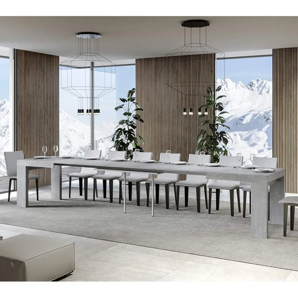 Mesa extensible hasta 440 cm en micropartículas de madera Made in Italy - Árbol Viadurini