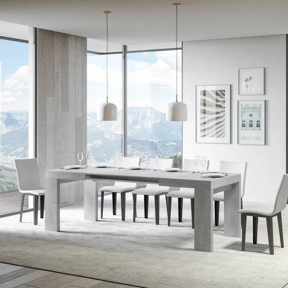 Mesa extensible hasta 440 cm en micropartículas de madera Made in Italy - Árbol Viadurini