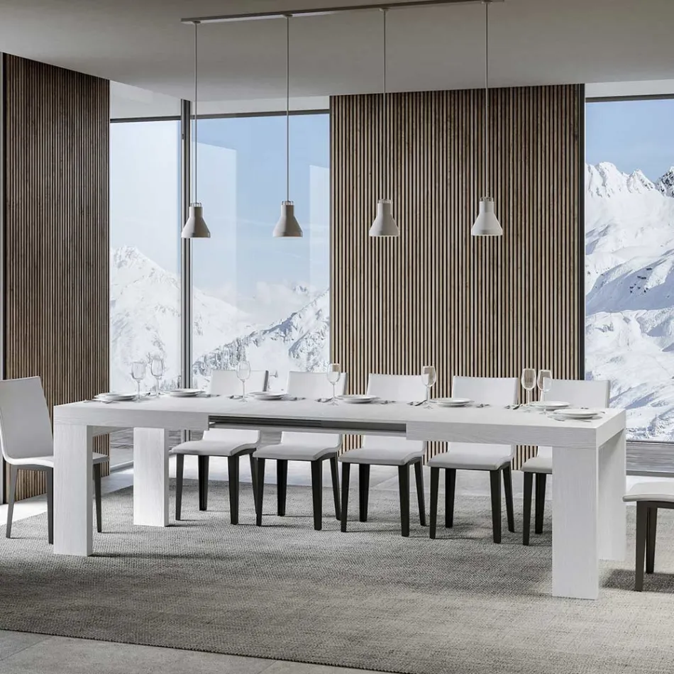 Mesa extensible hasta 440 cm en micropartículas de madera Made in Italy - Árbol Viadurini