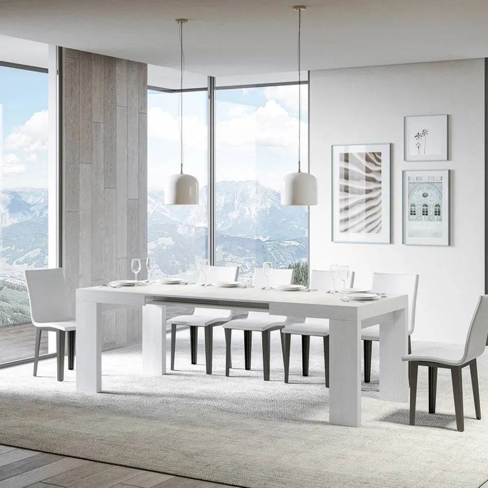 Mesa extensible hasta 440 cm en micropartículas de madera Made in Italy - Árbol Viadurini