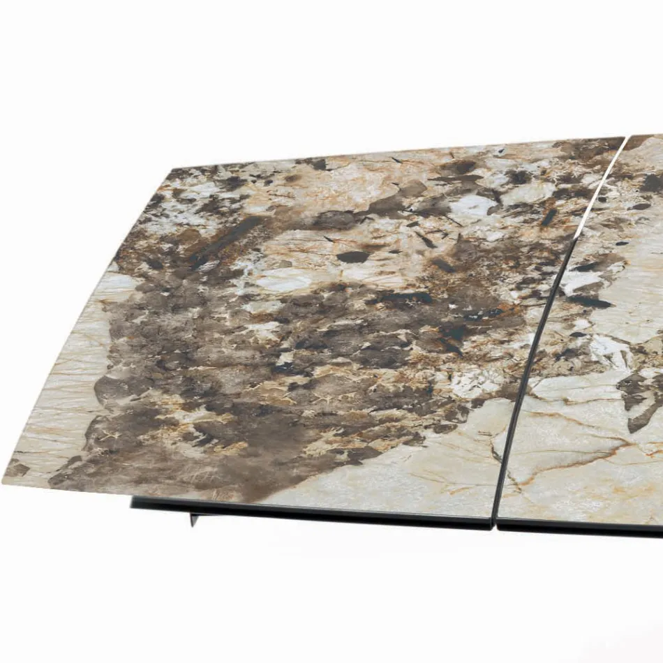 Mesa extensible en forma de barril con extensiones integradas Made in Italy - Grotta Viadurini