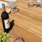 Mesa Mariposa Extensible hasta 210 cm en Aluminio y Tapa de Teca - Incanto Viadurini