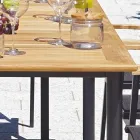 Mesa Mariposa Extensible hasta 210 cm en Aluminio y Tapa de Teca - Incanto Viadurini