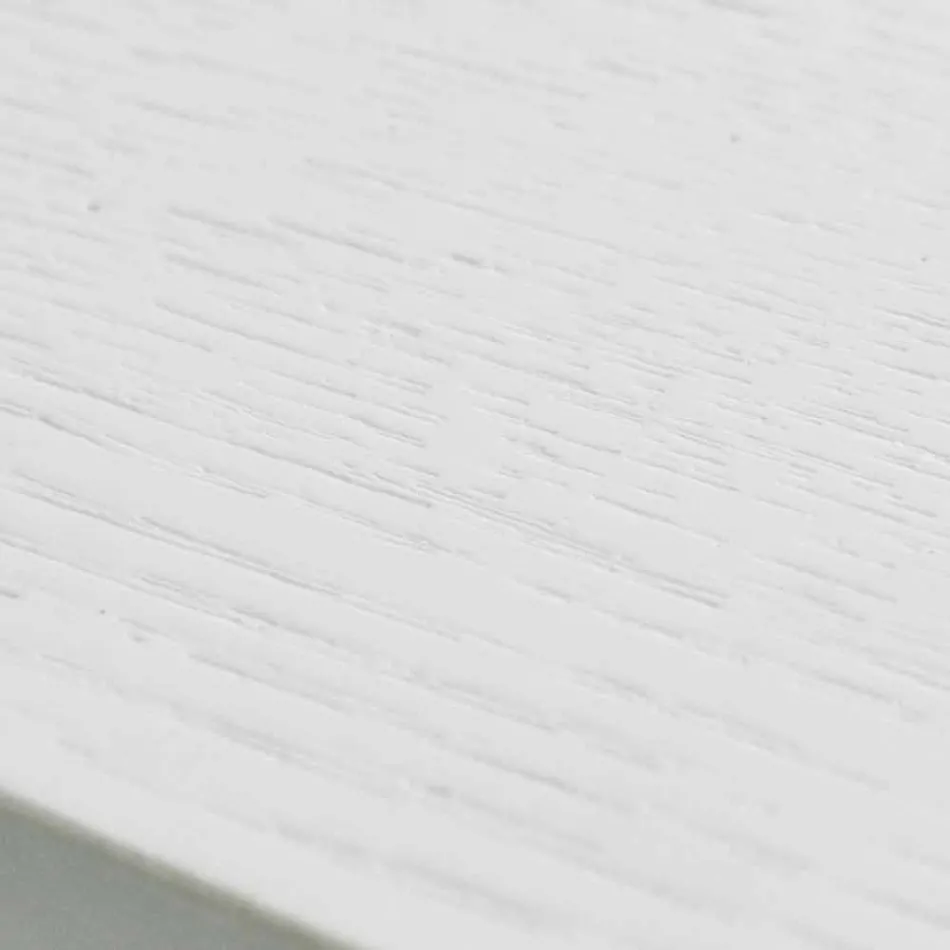 Mesa extensible blanca con estructura de madera maciza natural Rico Viadurini