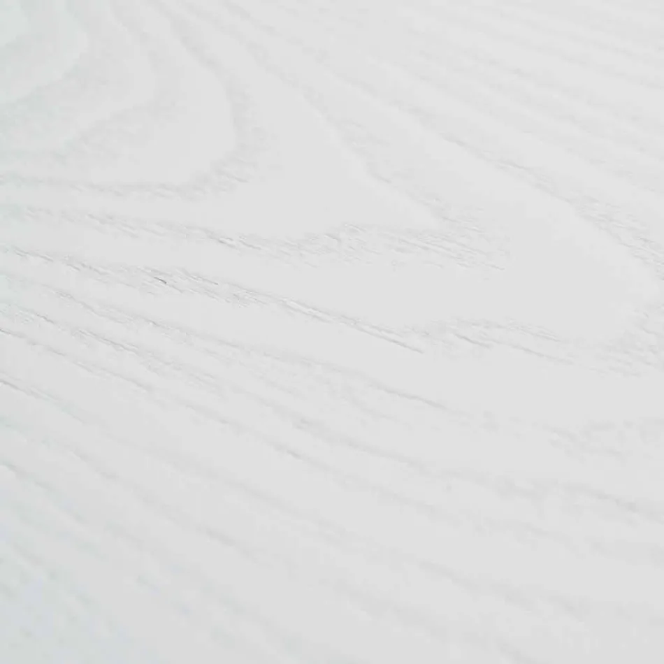 Mesa extensible blanca con estructura de madera maciza natural Rico Viadurini