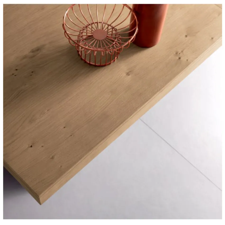 Mesa extensible con extensión central en madera contrachapada - Aperol Viadurini