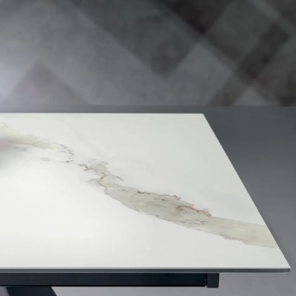 Mesa extensible con extensión lateral en vitrocerámica - Aperol Viadurini