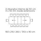 Mesa Extensible con Apertura Central y Borde Abatible Made in Italy - Dálmata Viadurini