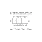 Mesa Extensible con Apertura Central Sincronizada en Laminado - Settimmio Viadurini