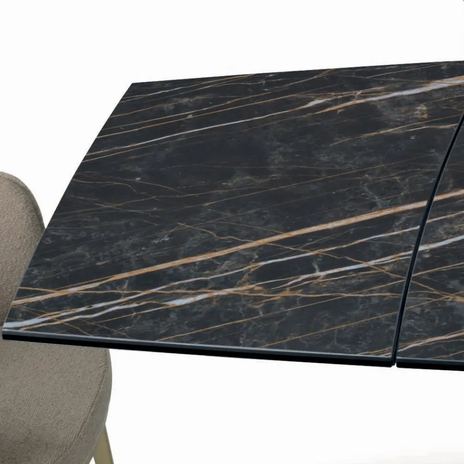 Mesa Extensible con Base y Tapa en Diferentes Acabados Made in Italy - Settimmio Viadurini