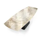 Mesa Extensible con Base de Acero y Tapa de Cerámica Acabado Mármol - Emilia  Viadurini