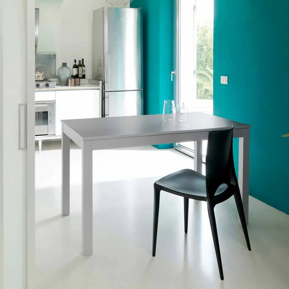 Mesa extensible con patas en madera de haya, L130 / 210xP80cm, Denisio Viadurini