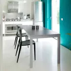 Mesa extensible con patas en madera de haya, L130 / 210xP80cm, Denisio Viadurini