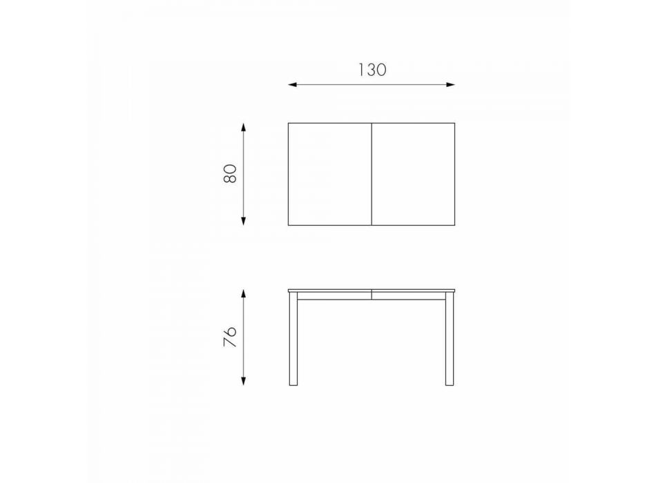 Mesa extensible con patas en madera de haya, L130 / 210xP80cm, Denisio Viadurini