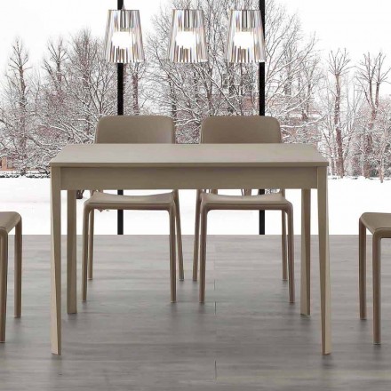 Mesa extensible Empoli con patas de madera maciza, diseño moderno Viadurini