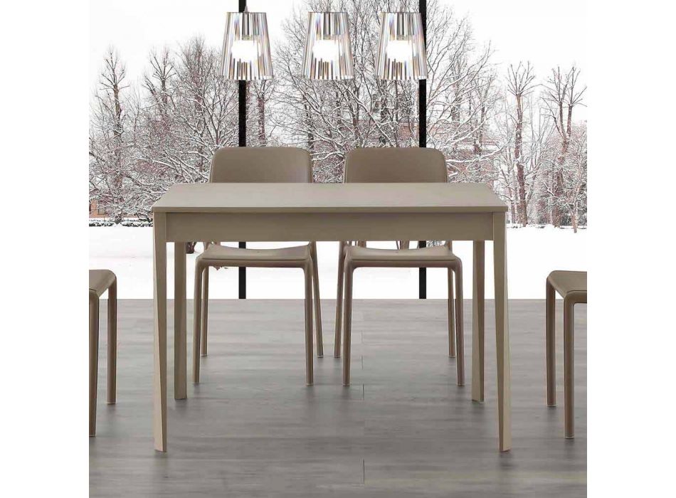 Mesa extensible Empoli con patas de madera maciza, diseño moderno Viadurini