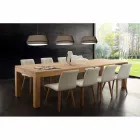 Mesa extensible con patas de madera maciza y tablero de madera maciza Indiana Viadurini