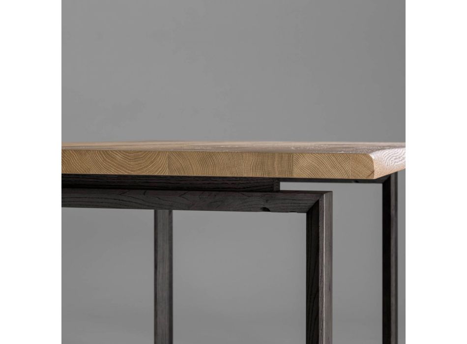 Mesa extensible con tapa y borde descortezado Made in Italy - Aravis Viadurini