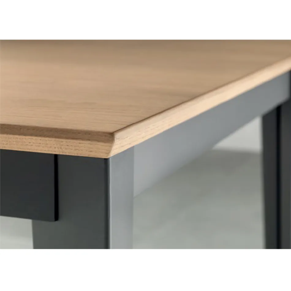 Mesa extensible con tablero de chapa de roble natural - Anís Viadurini