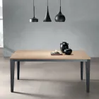 Mesa extensible con tablero de chapa de roble natural - Anís Viadurini