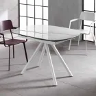 Mesa extensible con tapa de cerámica y patas de metal, Lozzolo Viadurini