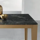 Mesa extensible con tablero laminado efecto mármol oscuro - Anís Viadurini