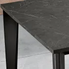 Mesa Extensible con Tapa de Melamina Mármol y Patas Antracita - Ariel Viadurini