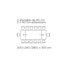 Mesa extensible con tapa de cristal Made in Italy - Equatore Viadurini