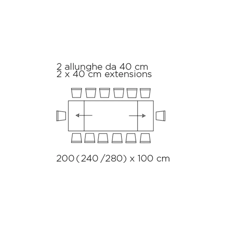 Mesa extensible con tapa de cristal Made in Italy - Equatore Viadurini