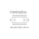 Mesa extensible con tapa de cristal Made in Italy - Equatore Viadurini