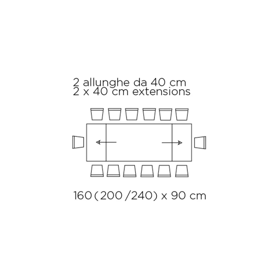 Mesa extensible con tapa de cristal Made in Italy - Equatore Viadurini