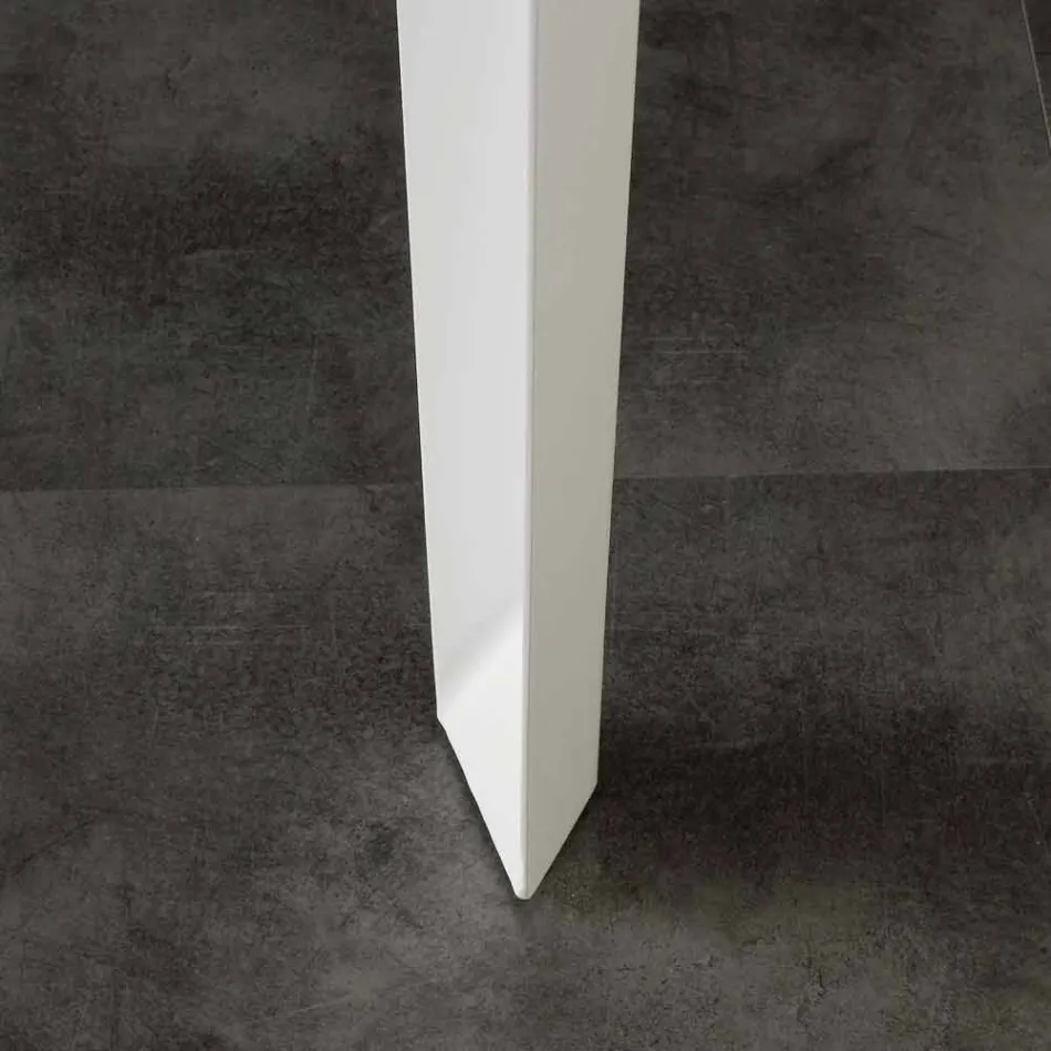 Mesa extensible con tapa de cristal templado moderno Baltimora Viadurini