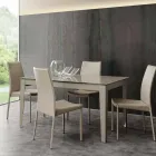 Mesa extensible con tapa de cristal templado moderno Baltimora Viadurini