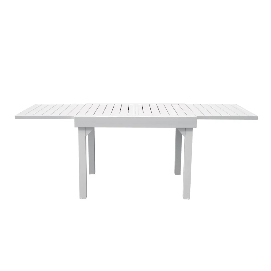 Mesa extensible de exterior con tablero de lamas de aluminio - Supernova Viadurini