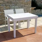 Mesa extensible de exterior con tablero de lamas de aluminio - Supernova Viadurini