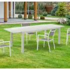 Mesa de Jardín Extensible con Tapa y Base de Aluminio Blanco - Parler Viadurini