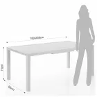 Mesa de Jardín Extensible con Tapa y Base de Aluminio Blanco - Parler Viadurini