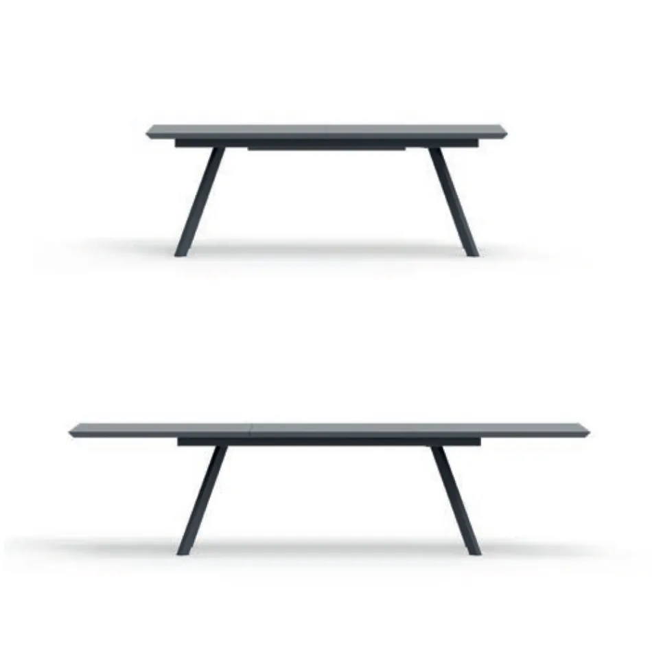 Mesa de jardín extensible en acero galvanizado Made in Italy - Brienne Viadurini