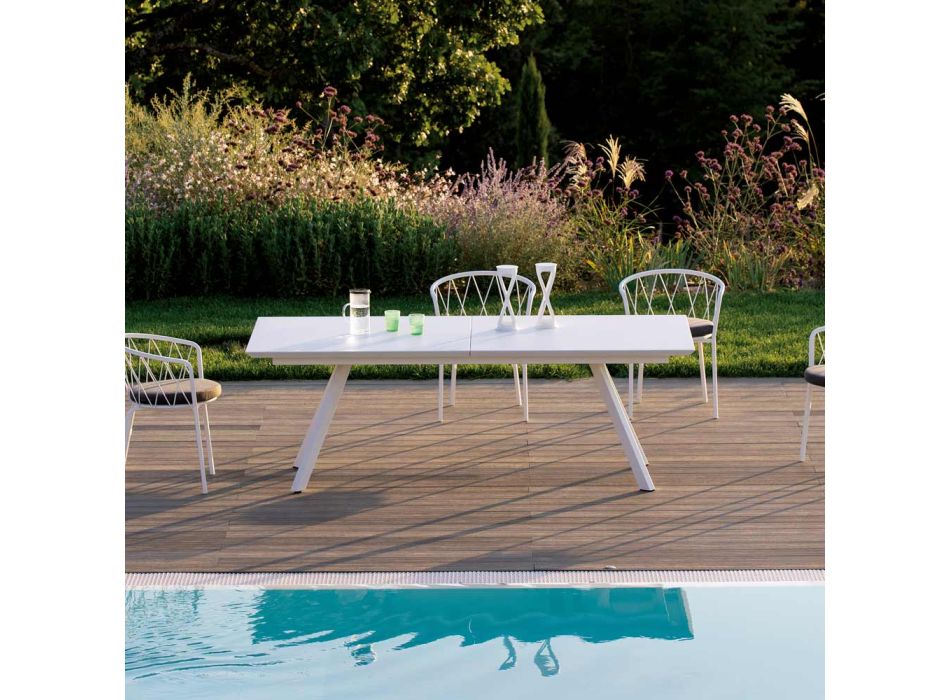 Mesa de jardín extensible en acero galvanizado Made in Italy - Brienne Viadurini