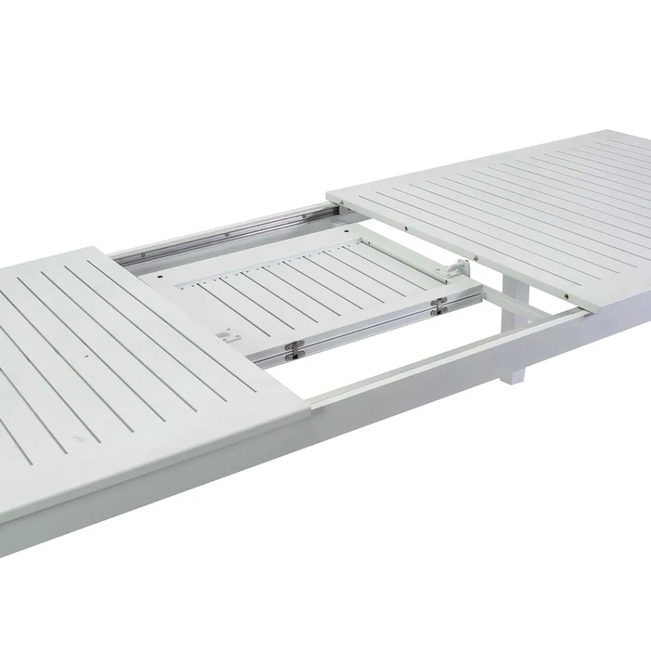 Mesa de jardín extensible de aluminio con tablero de listones - Passport Viadurini