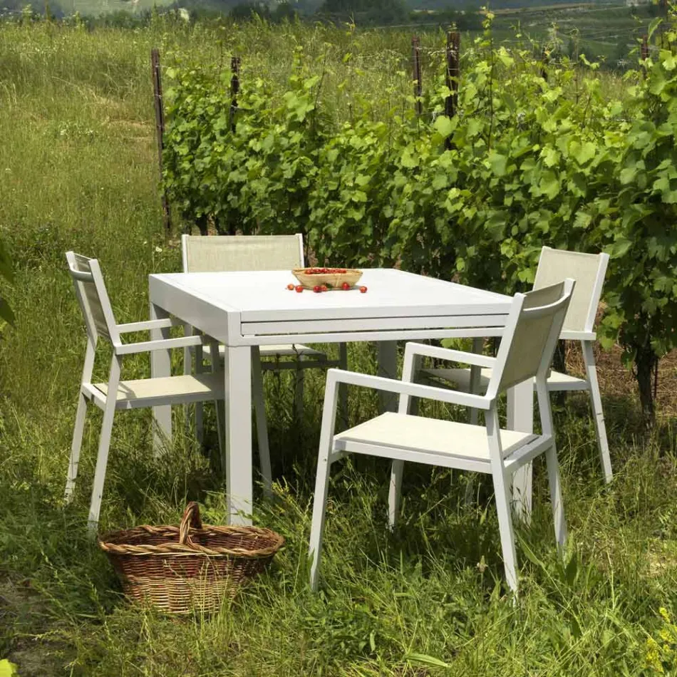 Mesa de jardín extensible totalmente de aluminio - Hoja Viadurini