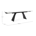 Mesa de comedor extensible de 240 cm con tapa de vidrio y cerámica - Barone Viadurini