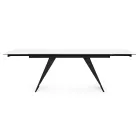 Mesa de comedor extensible de 240 cm con tapa de vidrio y cerámica - Barone Viadurini