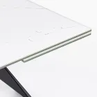 Mesa de comedor extensible de 240 cm con tapa de vidrio y cerámica - Barone Viadurini